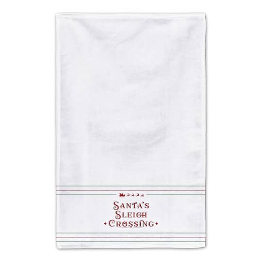 Santas Sleigh Crossing Stripes Tea Towels - Set of 2